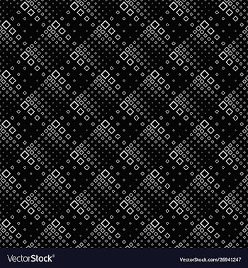 Black and white seamless square pattern background vector image