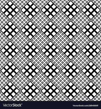 Black and white seamless square pattern vector image