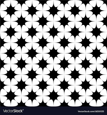 Black and white seamless star pattern background vector image