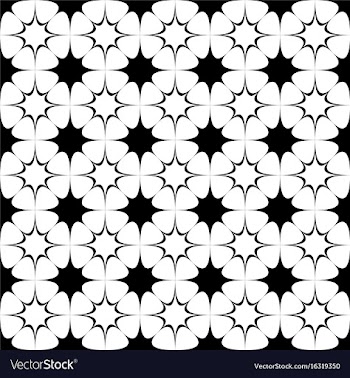 Black and white seamless star pattern background vector image