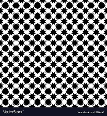 Black and white seamless star pattern - geometric vector image
