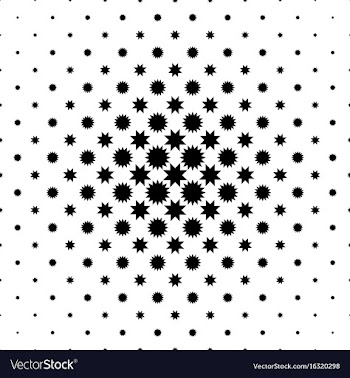 Black and white seamless star pattern - geometric vector image