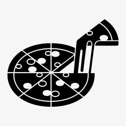 Black And White Silhouette Pizza, Black Vector, Silhouette Vector ...