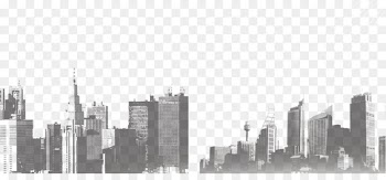 Black and white Skyline Skyscraper Building - Simple Creative City 