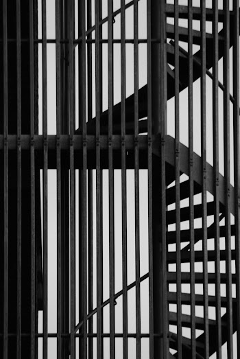 Black and White Spiral Stairs