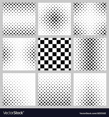 Black and white square pattern design set vector image