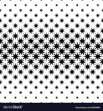 Black and white star pattern - abstract vector image