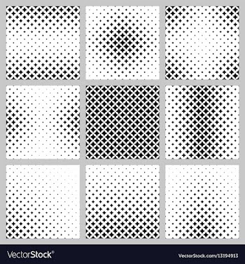 Black and white star pattern design set vector image