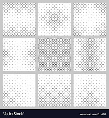 Black and white star pattern design set vector image