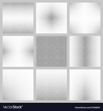 Black and white star pattern design set vector image