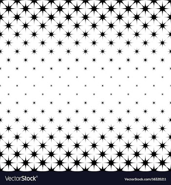 Black and white star pattern - geometrical vector image