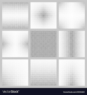 Black and white star pattern set vector image