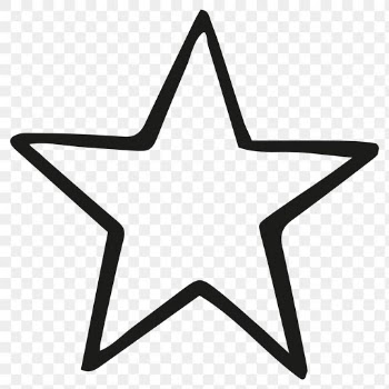 Black and white star transparent png clipart