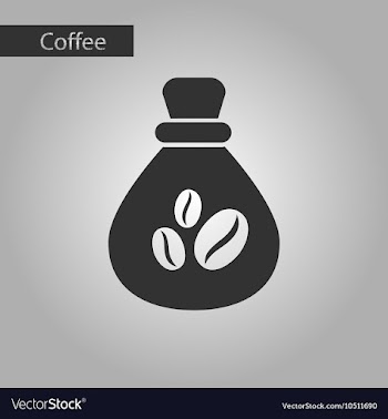 Black and white style bag coffee vector image