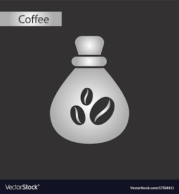 Black and white style bag coffee vector image