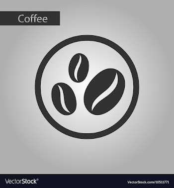 Black and white style bean coffee logo vector image