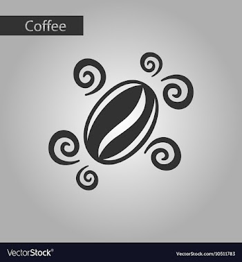 Black and white style bean coffee logo vector image