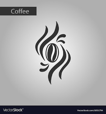 Black and white style bean coffee logo vector image