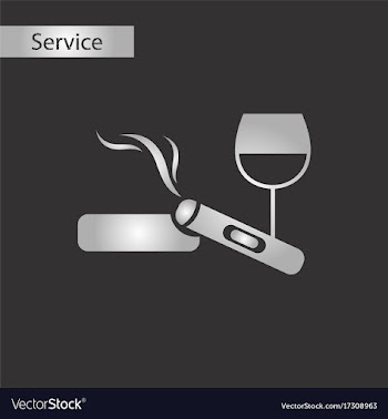 Black and white style cigar glass of wine vector image