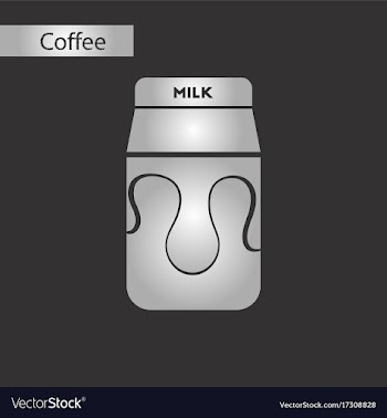 Black and white style coffee carton milk vector image