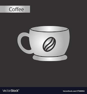 Black and white style coffee cup vector image