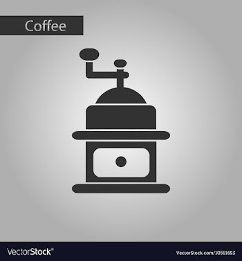 Black and white style coffee grinder vector image