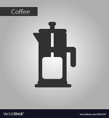 Black and white style coffee maker vector image