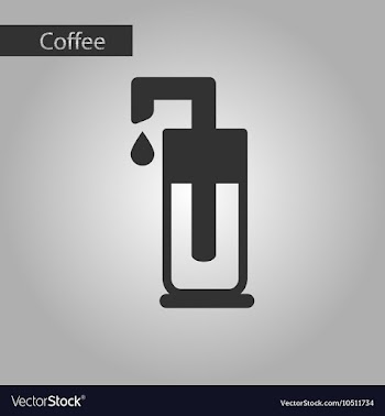 Black and white style coffee maker vector image