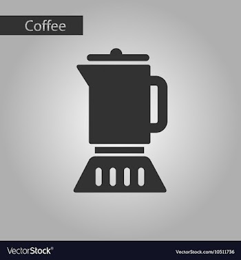 Black and white style coffee maker vector image