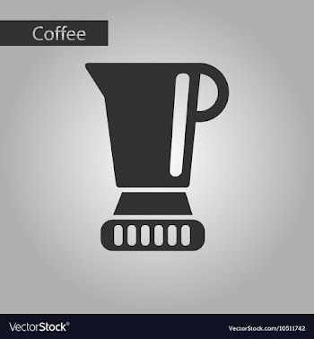 Black and white style coffee maker vector image