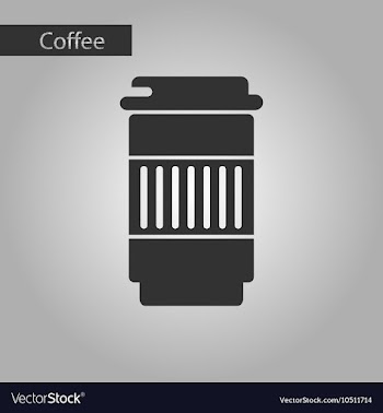 Black and white style coffee to go vector image