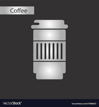 Black and white style coffee to go vector image