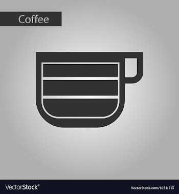 Black and white style cup latte macchiato vector image