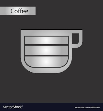 Black and white style cup latte macchiato vector image