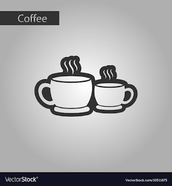 Black and white style cups coffee vector image