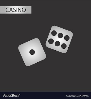 Black and white style dice lucky vector image