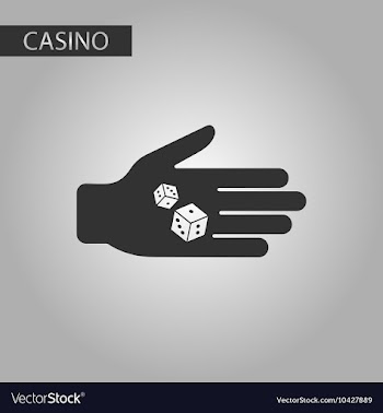 Black and white style dices in hand vector image