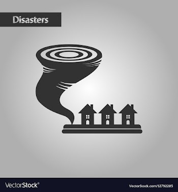 Black and white style disaster tornado vector image