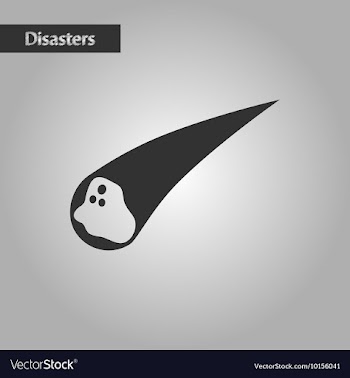 Black and white style falling meteorite vector image