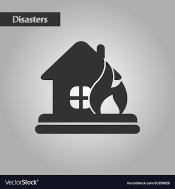 Black and white style fire house vector image
