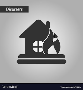 Black and white style fire house vector image