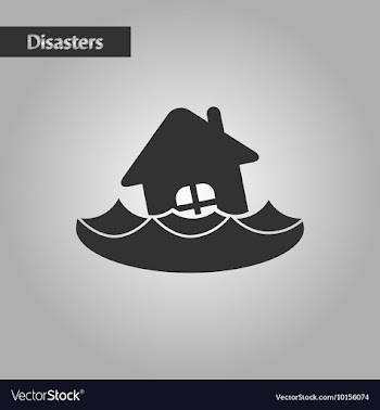Black and white style flood house vector image