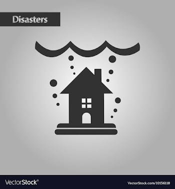 Black and white style flood house vector image