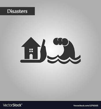 Black and white style flood house vector image
