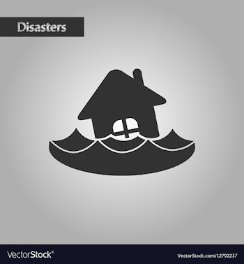 Black and white style flood house vector image