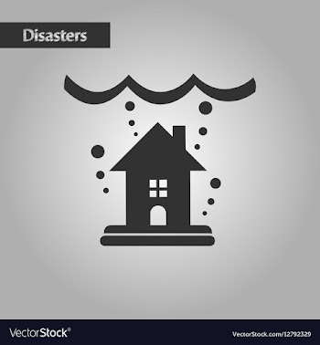 Black and white style flood house vector image
