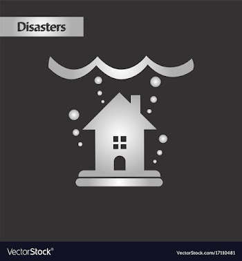 Black and white style flood house vector image