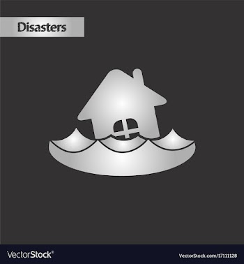Black and white style flood house vector image