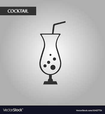Black and white style glass cocktail vector image