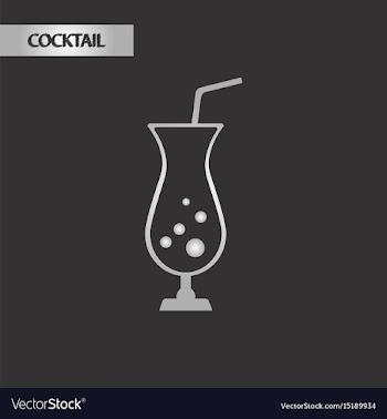 Black and white style glass cocktail vector image